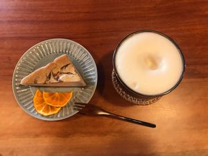 Sweets set!! “Sake” marble cake with dry mandarin!!!  at Veganic Monkey Magic 浅草 in Tokyo