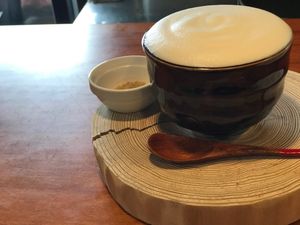 My favorite!! Caffe latte with brown sugar!! So rich taste!!  at Veganic Monkey Magic 浅草 in Tokyo