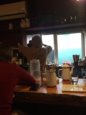 Dressed as a monkey !!!   at Veganic Monkey Magic 浅草 in Tokyo