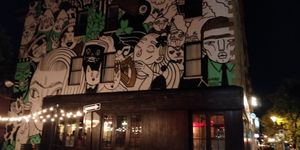 Outside at Le Trèfle in Montreal