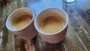 Decaf coffee at Le Trèfle in Montreal