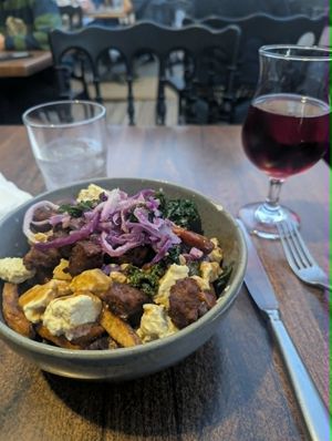 Vegan poutine  at Le Trèfle in Montreal