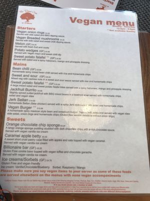 Great menu at Royal Oak in Stoke-on-trent