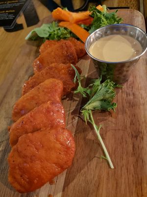 Vegan Buffalo Wings with Vegan Ranch  at Barrel District in Cathedral City