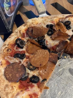 “Pepperoni” pizza—yummy  at Barrel District in Cathedral City