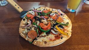 Vegan supreme pizza at Barrel District in Cathedral City