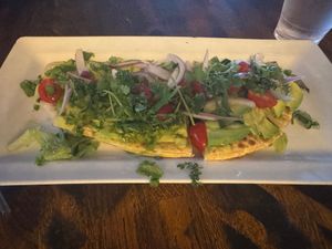 Vegan Avocado Flat Bread at Barrel District in Cathedral City