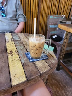 Coconut Coffee without sogar (its coffee with coconut milk) at Galapagos in Koh Lanta