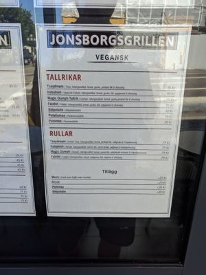 Menu is only in Swedish at Jonsborgsgrillen in Gothenburg
