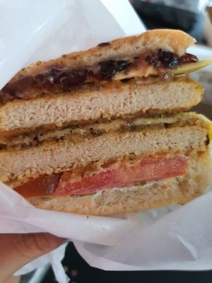 Vegan Double Cheese Burger at Atmos Burger - BCC Tea Studio in East Singapore