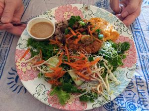 Sweet potato pecan patty platter. at Chef Brooke's Natural Cafe in Fort Myers