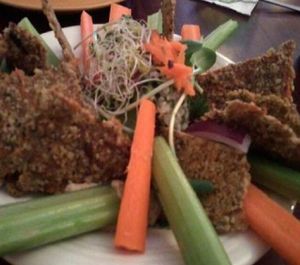 Hummus Tabouley: Homemade Raw Hummus with Raw Crackers and Fresh Crudites by kris from veganscraps at Chef Brooke's Natural Cafe in Fort Myers