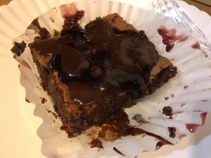 Brownie (vegan) chocolate raspberry flavor  at Chef Brooke's Natural Cafe in Fort Myers