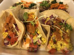 Vegan tofu tacos  at Chef Brooke's Natural Cafe in Fort Myers