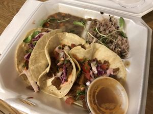 Vegan seitan tacos  at Chef Brooke's Natural Cafe in Fort Myers