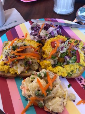 Vegan Tofu Scramble Toast at Chef Brooke's Natural Cafe in Fort Myers