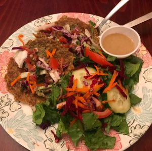 Raw vegan tacos with walnut pate 😊  at Chef Brooke's Natural Cafe in Fort Myers