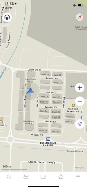 Blue arrow is where the cafe is  at Yuan Wei 缘味 in Sandakan