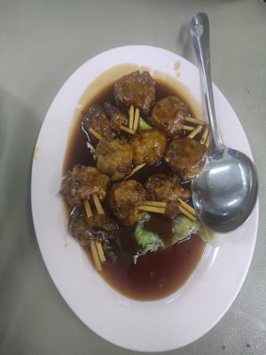 Vege honey rib meat at Yuan Wei 缘味 in Sandakan