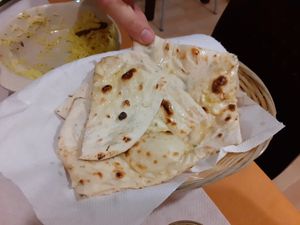 Garlic naan (vegan) at Cozinha de Sonia  in Portimao