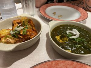 Scharfer Tofu und Spinat mit Tofu  at Cozinha de Sonia  in Portimao