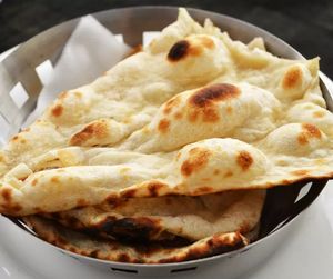 Vegan garlic naan at Cozinha de Sonia  in Portimao