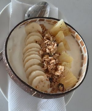 Vegan Protein smoothie bowl at La Casa Tropicana by Cospace in Koh Phangan