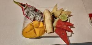 Fruit platter at La Casa Tropicana by Cospace in Koh Phangan