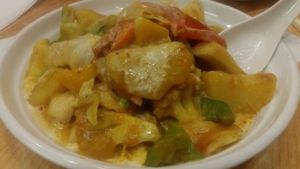 Delicious tofu curry at Kan Kee Vegetarian Food in Hong Kong Island