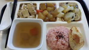 Lunch set at $48 plus vegan egg $5, so gooood! at Loving Hut - Wan Chai in Hong Kong Island