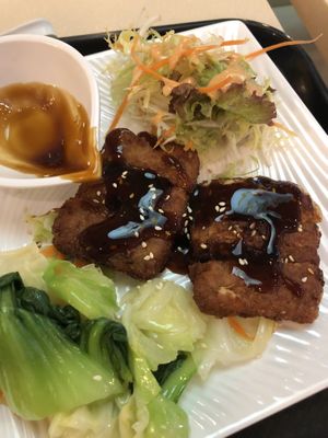 close up of the eel with the sauce poured on  at Loving Hut - Wan Chai in Hong Kong Island