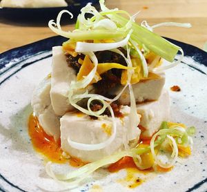 Warm fresh tofu  at Rose's Noodles Dumplings & Sweets in Durham