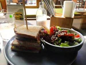 Sandwiche and salad at Katzentempel in Regensburg