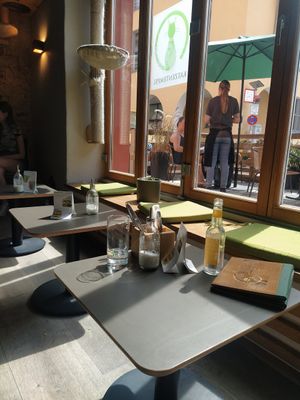 Location (where I sit) at Katzentempel in Regensburg