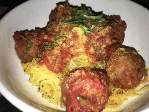 Spaghetti and meatballs at Death or Glory Bar in Delray Beach