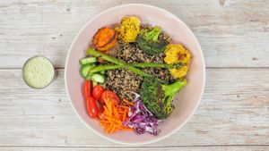 quinoa bowl at Whole Green Cafe in Delray Beach