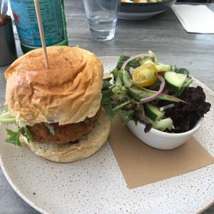 Vegan veggie burger!  at Boardwalk Bistro on Hastings in Noosa Heads