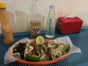 One of each taco! (5 total) Delicious!!  at Taco Veg in Medellin