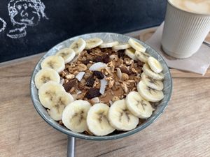 Going NUTS without the chocolate chips but with granola   at The Oat Bar in Prague