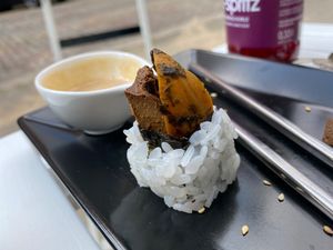 Very delicious sushi with tofu and sweet potato🤤🤤 at Mo's Café in Hamburg