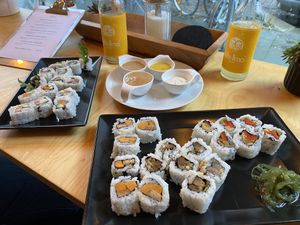 Selection of five Sushi menues  at Mo's Café in Hamburg