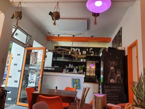 Restaurant from the inside at Mo's Café in Hamburg