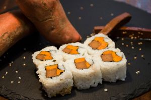 Sweet potato / pickeled Tofu at Mo's Café in Hamburg