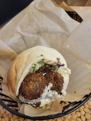 Falafel on Pita at Sunrise Pita and Grill in Davie