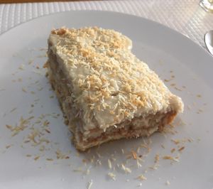 Coconut cake  at Granos Espaço Vegetariano in Lisbon