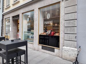 Exterior and outdoor seating at Panini in Aarau