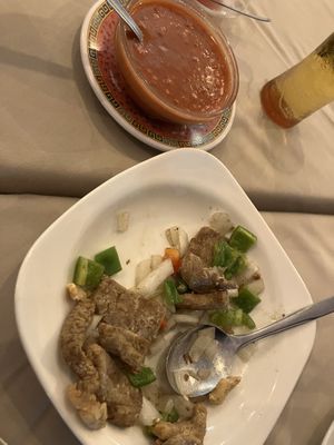 salt & pepper chicken and satay sauce  at Hong Kong Golden Palace in Tenerife