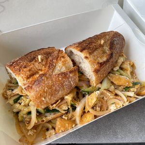 Burmese Bahn Mi - Myanmar tofu spiced salad in baguette - RM24 
 at The Hungry Tapir in Kuala Lumpur