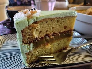 Pandan cake at The Hungry Tapir in Kuala Lumpur