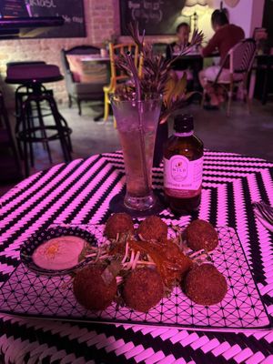 Arincini and kombucha (great start)  at The Hungry Tapir in Kuala Lumpur